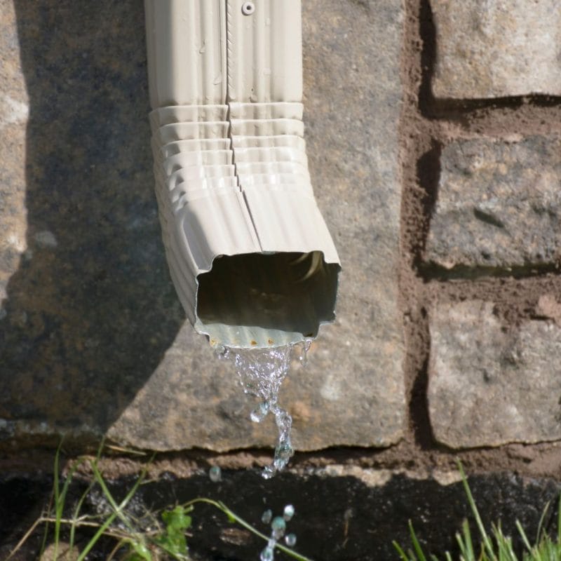 CLEAR GUTTERS AND DOWNSPOUTS REGULARLY